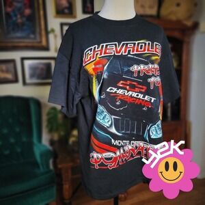 Vintage Y2K Delta Pro Weight Black Racing Monte Carlo Domination Tee Large